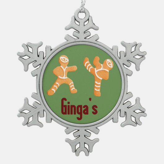 Funny Joke Kerstmis Gingerbrood Ninja Ornament (Voorkant)