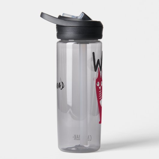 Funny Joke met Magenta Cat Cartoonish Waterfles (Rechts)