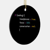 Funny Joke Programming als Coding Headphones focus Keramisch Ornament (Rechts)