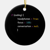 Funny Joke Programming als Coding Headphones focus Keramisch Ornament (Voorkant)