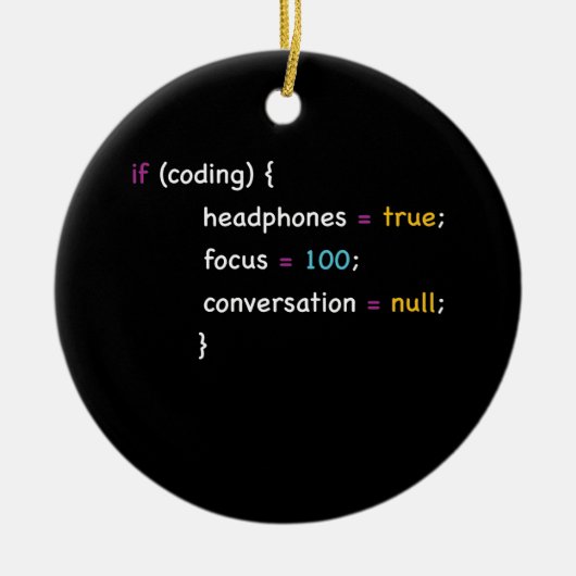 Funny Joke Programming als Coding Headphones focus Keramisch Ornament (Voorkant)