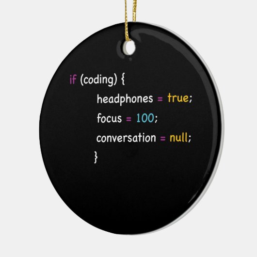 Funny Joke Programming als Coding Headphones focus Keramisch Ornament (Links)