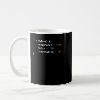 Funny Joke Programming als Coding Headphones focus Koffiemok