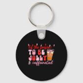 Funny Jolly And Caffeinated Christmas Tree Coffee  Sleutelhanger (Voorkant)