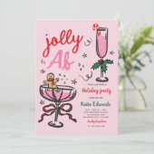 Funny Jolly Christmas Cocktail Party Holiday Party Kaart (Staand voorkant)