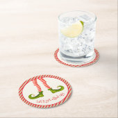 Funny Jolly Kerstmis Elf Legs Holiday Ronde Kartonnen Onderzetter (Insitu)