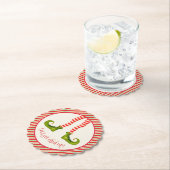 Funny Jolly Kerstmis Elf Legs Holiday Scalloped Kartonnen Onderzetters (Insitu)