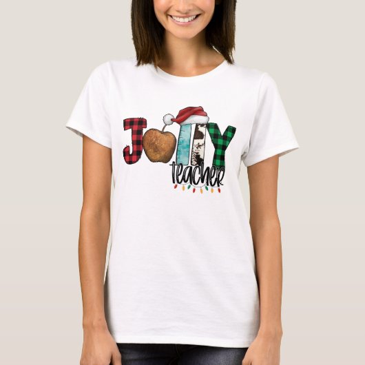 Funny Jolly-leraar kerst T-shirt (Voorkant)