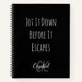 Funny Jot It Down Before It Escapes Monogram Notitieboek (Voorkant)