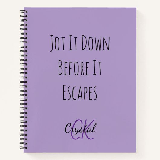 Funny Jot It Down Before It Escapes Monogram Notitieboek (Voorkant)