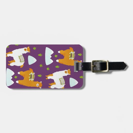 Funny Joy Mountain Winter Holiday Alpaca Llamas Bagagelabel (Voorkant horizontaal)