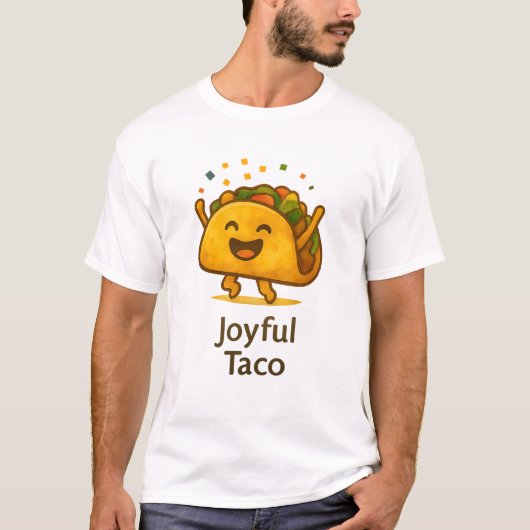 Funny Joyful Taco T-Shirt | Cute Foodie Fiesta Tee (Voorkant)