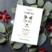 Funny Jr Groomsman Gold Bow Tie Wedding Proposal