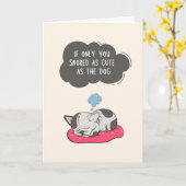 Funny Jubileum Card - Snore als de hond Kaart (Gele Bloem)