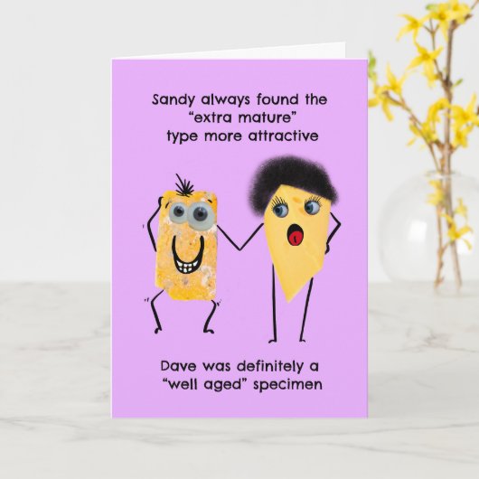 Funny Jubileum Kaart (Gele Bloem)