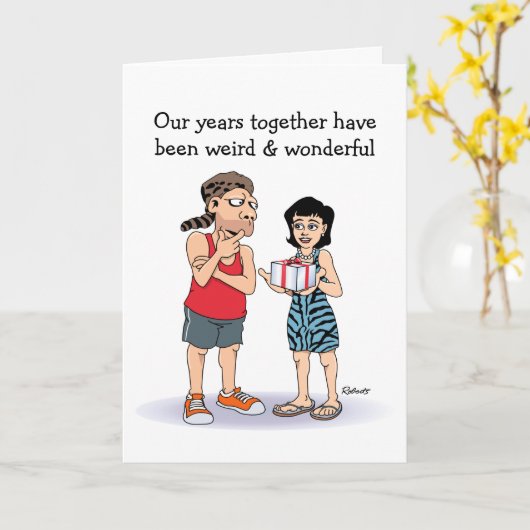 Funny Jubileum Kaart (Gele Bloem)