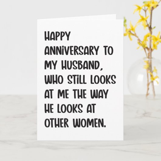 Funny Jubileum Kaart Husband (Gele Bloem)