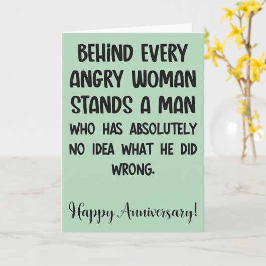 Funny Jubileum Kaart voor vrouw (Gele Bloem)