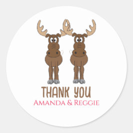 Funny Jubileum Party Cute Bedankt Moose Ronde Sticker