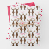 Funny Jubileum Party Cute Moose Custom Inpakpapier Vel (In situ)