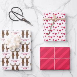 Funny Jubileum Party Cute Moose Custom Inpakpapier Vel