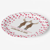 Funny Jubileum Party Cute Whimsical Moose Papieren Bordje (Gekanteld)