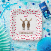 Funny Jubileum Party Cute Whimsical Moose Papieren Bordje (Feest)