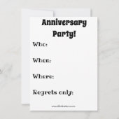 Funny Jubileum Party Invitation Kaart (Achterkant)