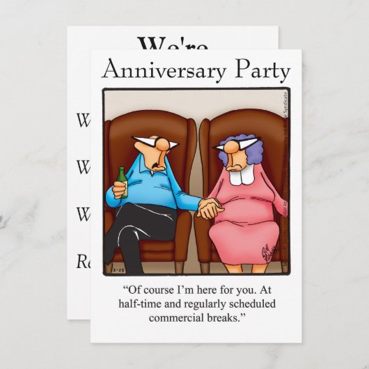 Funny Jubileum Party Invitation "Spectickles" Kaart (Voorkant / Achterkant)