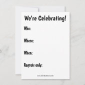 Funny Jubileum Party-uitnodigingen Kaart (Achterkant)