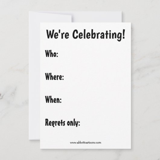 Funny Jubileum Party-uitnodigingen Kaart (Achterkant)