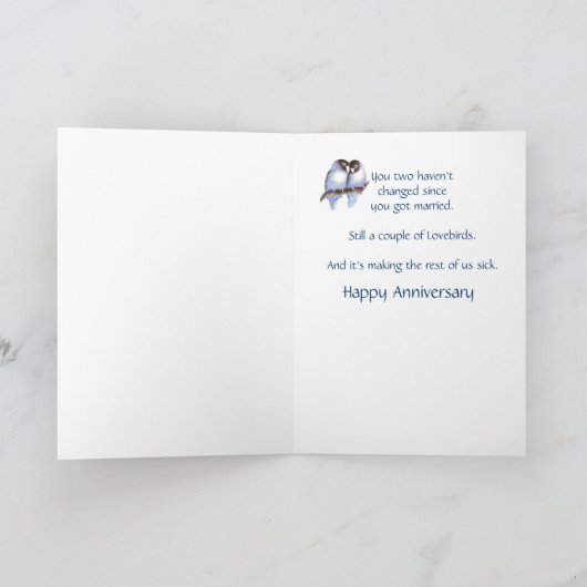 Funny Jubileum Tortelduifjes Kaart (Binnen)