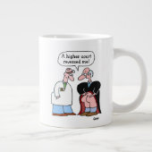 Funny Judge en Doctor Cartoon en Bericht Advocaat Grote Koffiekop (Rechts)