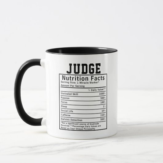 Funny Judge Nutrition Facts Magistrate Gift Mok (Links)