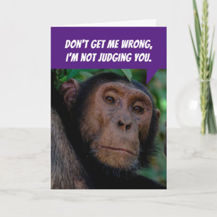Funny Judgmental Monkey — Assist you Birthday Kaart