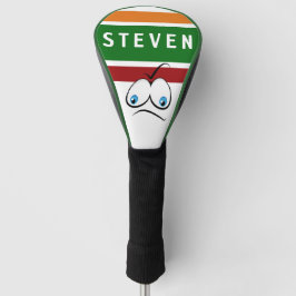 Funny Judgy Face Retro Striped Golf Dad First Name Golfheadcover