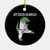 Funny Jujitsu, T-Rex Jiu Jitsu Black Belt cadeaus Keramisch Ornament (Voorkant)
