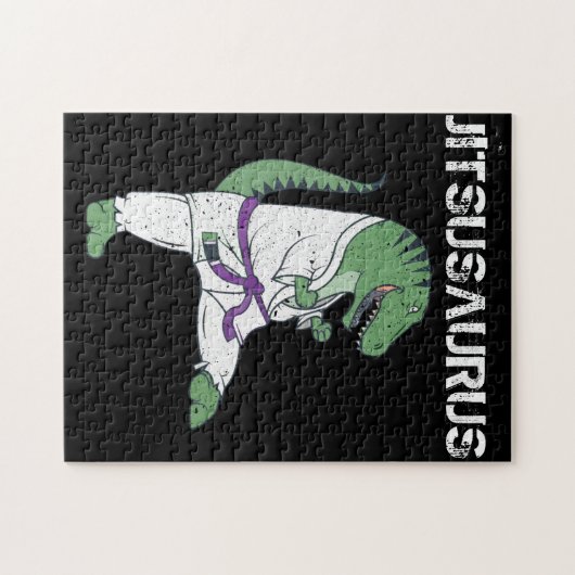 Funny Jujitsu, T-Rex Jiu Jitsu Black Belt cadeaus Legpuzzel (Horizontaal)