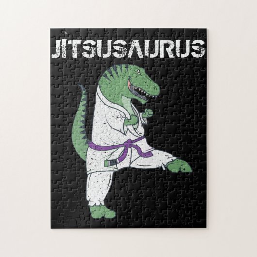 Funny Jujitsu, T-Rex Jiu Jitsu Black Belt cadeaus Legpuzzel (Verticaal)