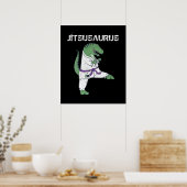 Funny Jujitsu, T-Rex Jiu Jitsu Black Belt cadeaus Poster (Keuken)