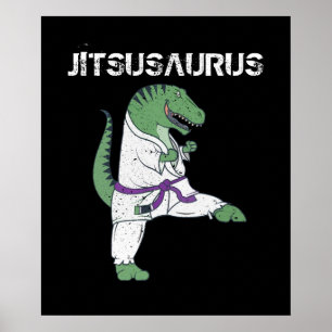 Funny Jujitsu, T-Rex Jiu Jitsu Black Belt cadeaus Poster