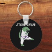 Funny Jujitsu, T-Rex Jiu Jitsu Black Belt cadeaus Sleutelhanger (Voorkant)