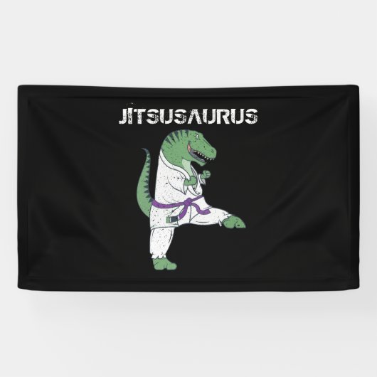 Funny Jujitsu, T-Rex Jiu Jitsu Black Belt cadeaus Spandoek (Horizontaal)