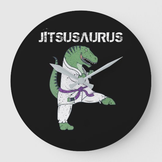 Funny Jujitsu, T-Rex Jiu Jitsu Black Belt giften Grote Klok (Voorkant)