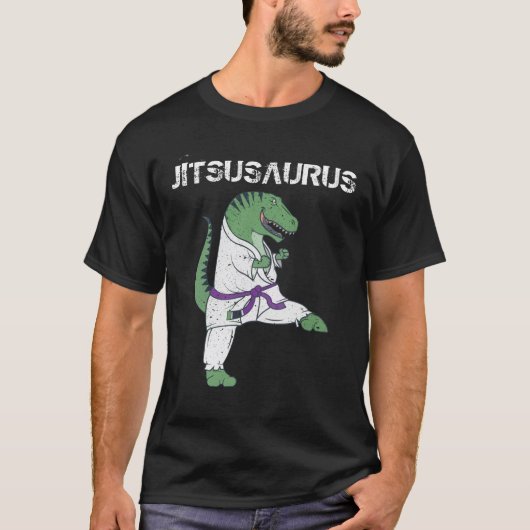  Funny Jujitsu-T-Rex Jiu Jitsu Black Belt giften T-shirt (Voorkant)