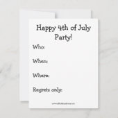 Funny Juli 4th Partij Uitnodigingen (Achterkant)