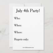 Funny Juli Vierde Partij Uitnodigingen (Achterkant)