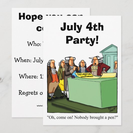 Funny Juli Vierde Partij Uitnodigingen (Voorkant / Achterkant)