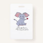 Funny Jumbo Elephant Badge (Voorkant)