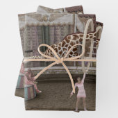 Funny Jumping Giraffe Inpakpapier Vel (In situ)